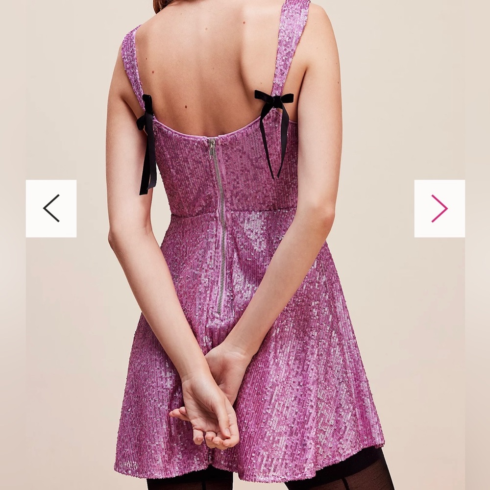 For Love And Lemons Pink Sequin Mini Dress - Picture 2 of 7